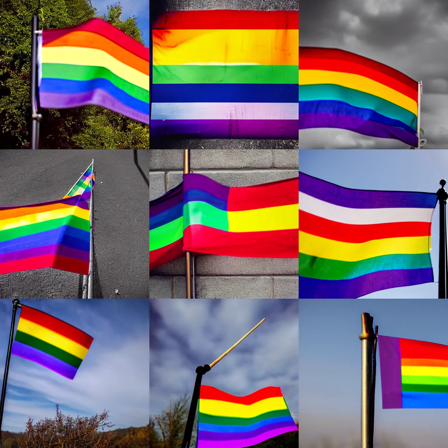 Prompt: beautiful amazing, award - winning photograph of lgbt flag waving in the wind