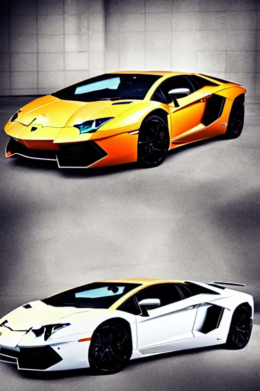 Image similar to Lamborghini Aventador with a vinyl wrap of a Dali Painting, studio lighting.