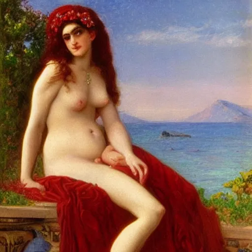 Prompt: painting of the greek goddess, aphrodite, 1 8 8 9
