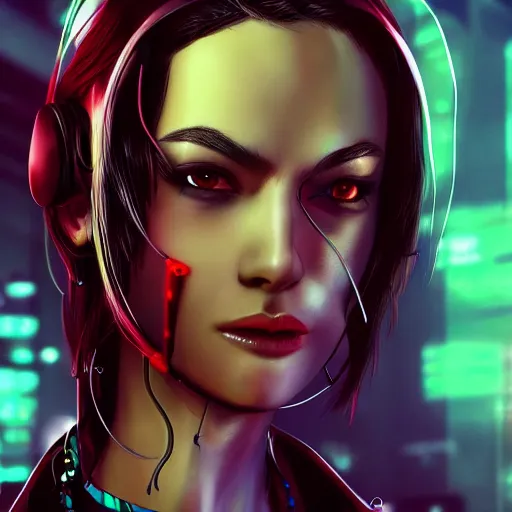 Image similar to female character cyberpunk wearing spiked collar around neck, realistic, art, beautiful, 4K, collar, punk, artstation, detailed,