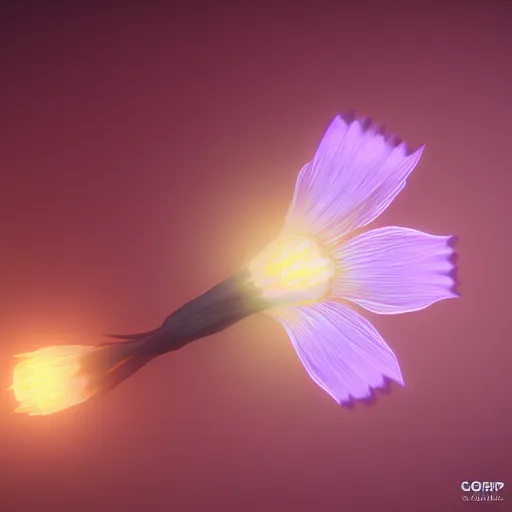 Image similar to Luminescent flower blooming at twilight, cgsociety, r /art, trending on artstation, artstationHD, octane render