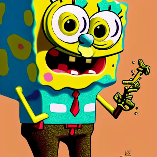 Prompt: Spongebob Squarepants, perfect eyes, full body shot, zombie killer, butcher, portrait, fantasy, beautiful face, medieval, vivid colors, elegant, concept art, sharp focus, digital art, Hyper-realistic, 4K, Unreal Engine, Highly Detailed, HD, Dramatic Lighting by Brom, trending on Artstation