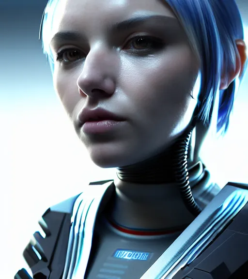 Prompt: complex 3 d render, hyper detailed, ultrasharp, cyberpunk android girl, digital portrait, concept art, character design, illustration, studio lights, hyper realistic, ultra detailed, 0 6 0 8 wear techwear clothing, volumetric lighting, 8 k uhd post - production, artstation hq, unreal engine 5, unity engine, dns drws style, natalia nussbaum style