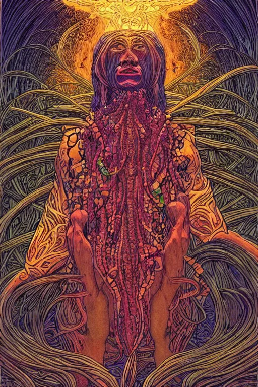 Prompt: The Ayahuasca Spirit, by Moebius