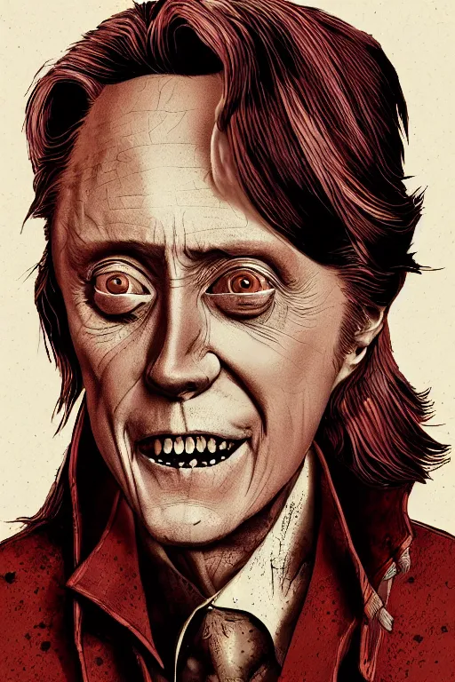 Image similar to christopher walken in sleepy hollow, full body, big two toned eyes, teeth gritted, horror, intricate details, cinematic, epic, realistic, anatomy, tomer hanuka, uplight, artstation, photorealistic, scary