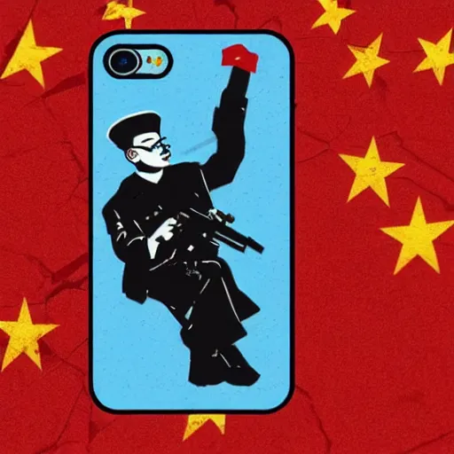 Image similar to iphone as maoist propaganda