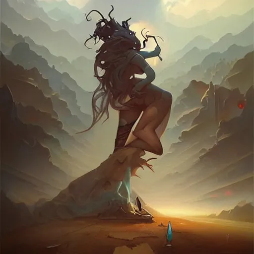 Image similar to an amazing piece of art by Peter Mohrbacher