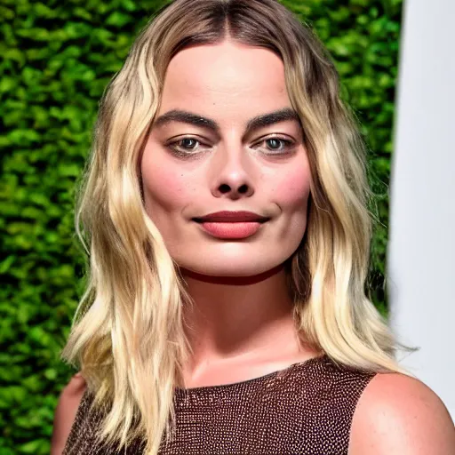 Prompt: a plate full of margot robbie