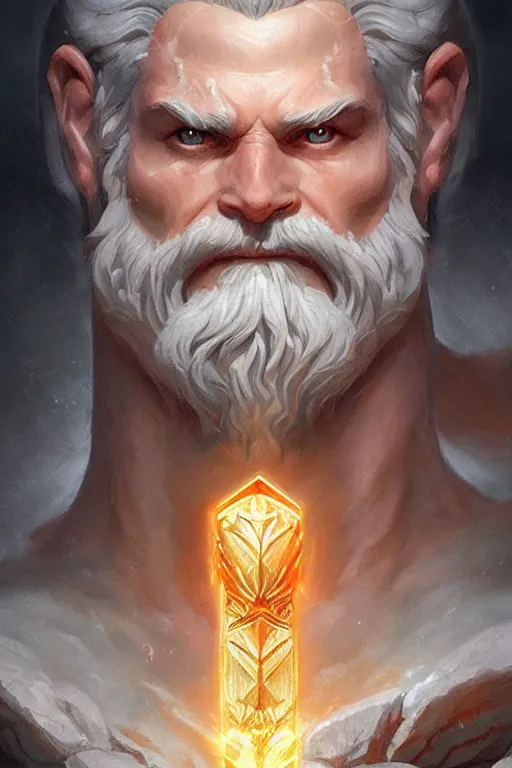 Prompt: zeus humanoid god of the thunder, charming and alluring face, highly detailed, d & d, fantasy, highly detailed, digital painting, trending on artstation, concept art, sharp focus, illustration, art by artgerm and greg rutkowski and magali villeneuve