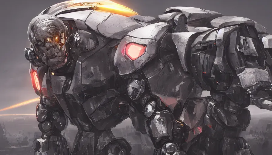 Image similar to Joe Biden in a mecha suit, hyperdetailed, artstation, cgsociety, 8k