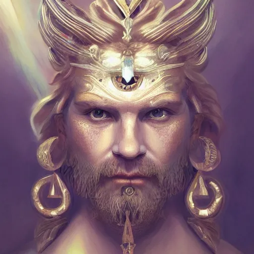 Image similar to portrait zeus, tarot cards, ornate, ultradetailed, digital art, irina french, heraldo ortega, mandy jurgens, golden ratio, art canvas, award winning, masterpiece trending on artstation 8 k 1 5 0 mpx