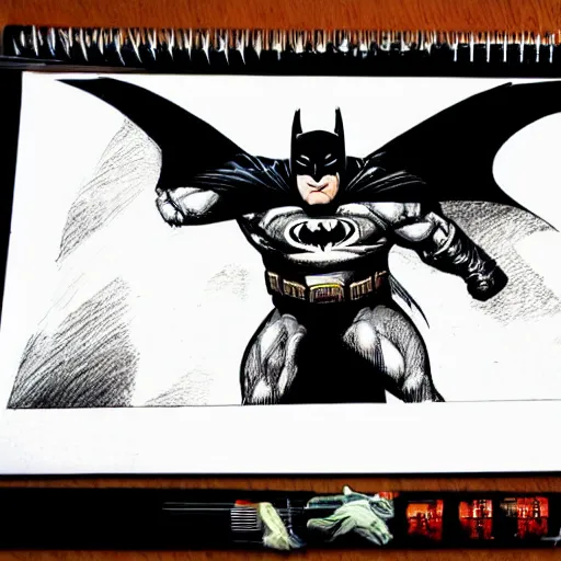 Image similar to DC Batman highly detailed pencil and ink sketch with comic hatching by David Finch