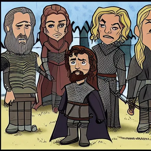 Image similar to game of thrones, cartoon