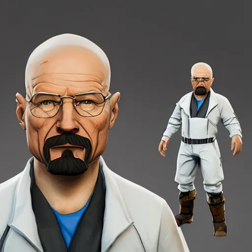 Image similar to Walter White as a Fortnite Character : : 8k : : unreal engine render —height 1024 —width 1024