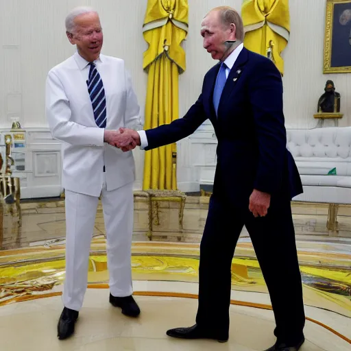 Image similar to Joe Biden shaking Putin's Hand