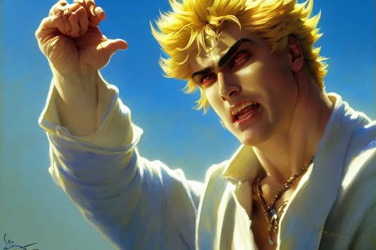 Portrait of Dio Brando from Jojo's Bizarre Adventure, Stable Diffusion