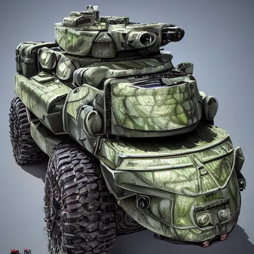 Image similar to Very very very very highly detailed sci-fi Watermelon HIMARS warmachine. Realistic Concept digital art rendered in super Octane Render in style of Hiromasa Ogura Gost in the shell, more Watermelon a less HIMARS warmachine, epic dimensional light