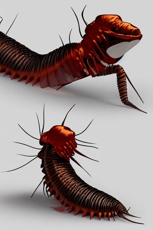 Image similar to a shoe designed after a centipede , concept art, trending on artstation 3D.