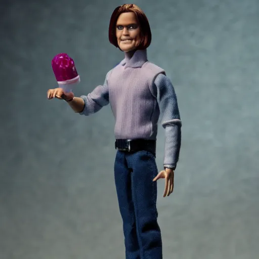 Prompt: jim carrey as a barbie doll, photography, toy,