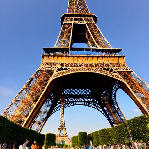 Image similar to the Eiffel Tower near the Pisa tower