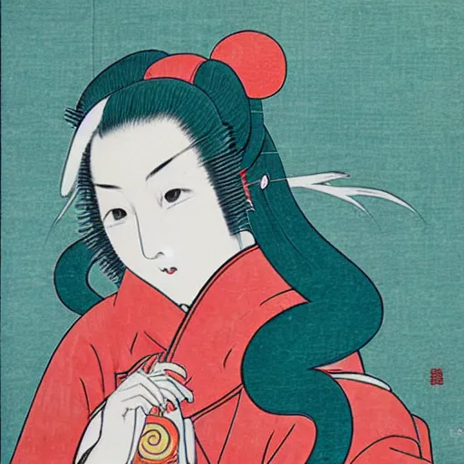 Image similar to hatsune miku ukiyo - e