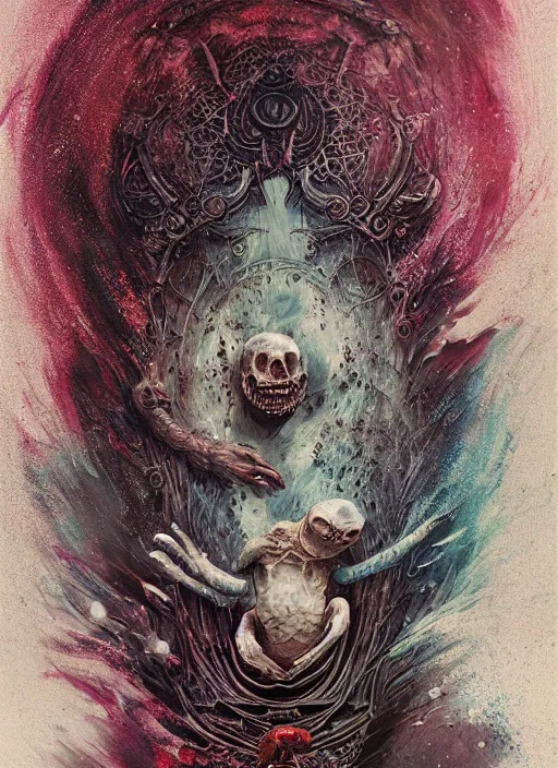 Prompt: the mock turtle, death tarot card, highly detailed, cinematic, 8 k, by megan duncanson, benjamin lacombe, adrian borda, stanley artgermm, tom bagshaw, craig mullins, carne griffiths, ayami kojima, beksinski, giger, trending on deviantart, hyper detailed, horror, full of colour