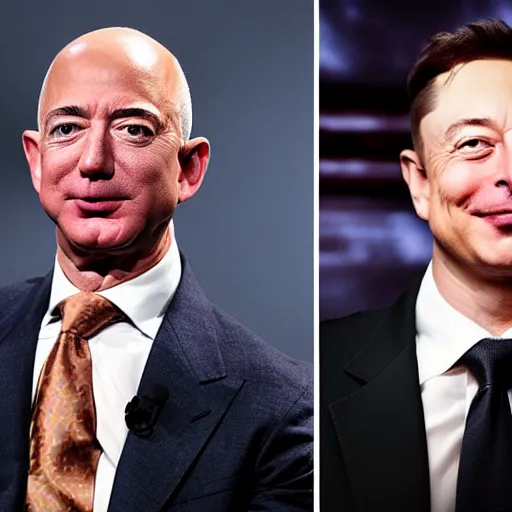 Prompt: jeff bezos elon musk fusion