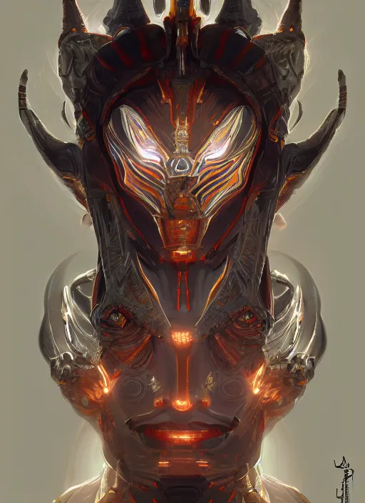 Prompt: symmetry!! portrait ofobsidian fire alien in the style of horizon zero dawn, machine face, intricate, elegant, highly detailed, digital painting, artstation, concept art, smooth, sharp focus, illustration, art by artgerm and greg rutkowski and alphonse mucha, 8 k