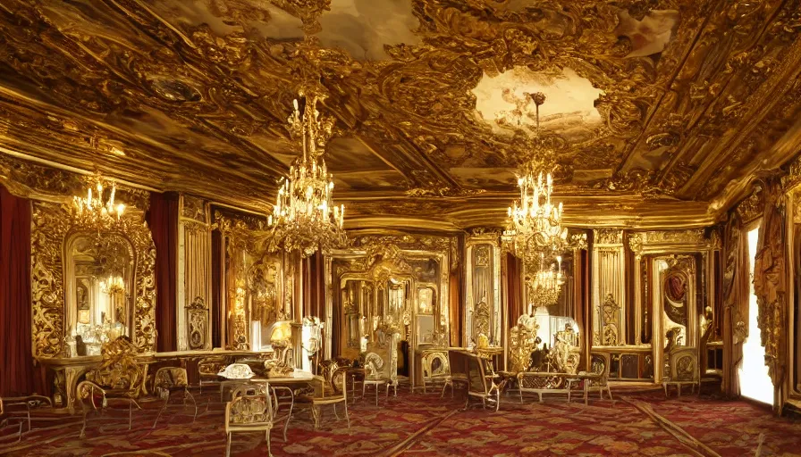 Prompt: photo of grand rococo interior, extreme detail