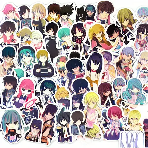 Image similar to kawaii anime sticker, solo,