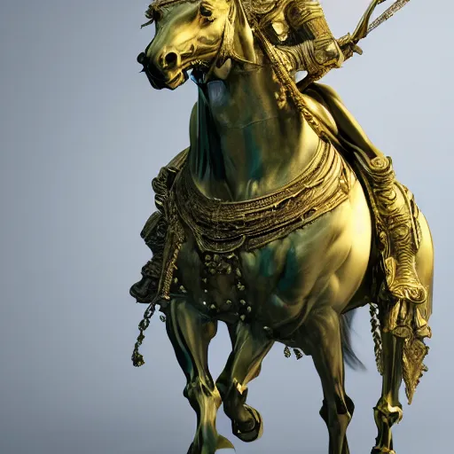 Image similar to a film still of a desaturated green marble knight upper body, patina golden metal accents, beautifully detailed, rococo, sculpted , intricate, elite, ornate, elegant, extravagant, dramatic lighting, CGsociety, hyper extremism, ambient key art, octane rendering, weta digital, 3d sculpture, structures, ray tracing 8k