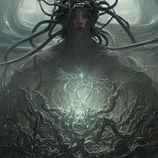 Image similar to Elden ring boss fight Medusa, loading screen art cover, hyperdetailed, artstation, cgsociety, by greg rutkowski, by Gustave Dore