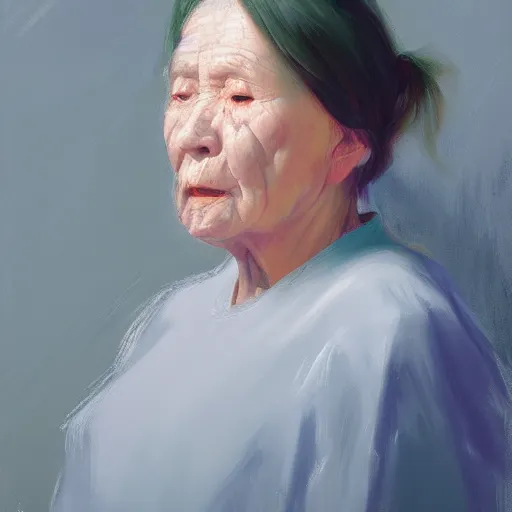 Image similar to yanjun cheng portrait of an old woman