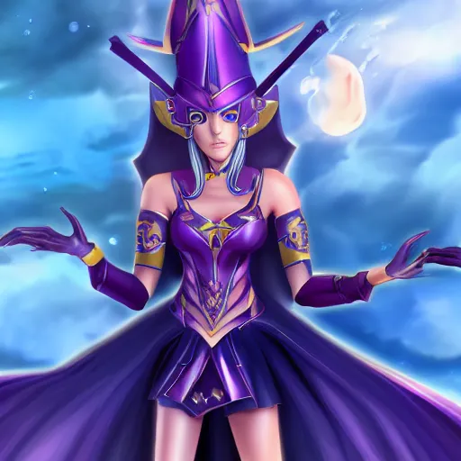 Image similar to beautiful dark magician girl, full body, mystical, ultra detailed, 4k