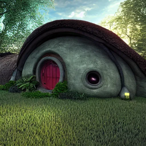 Image similar to hobbit house,doodad,realistic,volumetric lighting,sharp focus,photorealistic,detailed