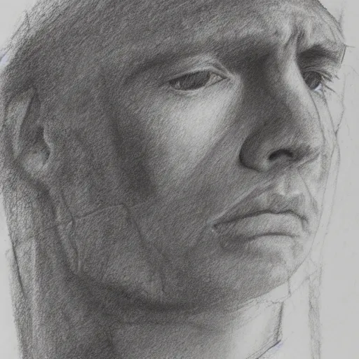 Prompt: Detailed portrait of a weary jarhead. Charcoal.