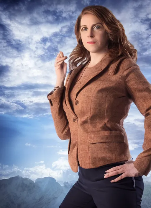 Image similar to photo of saul goodman as a woman, studio photo, hdr, stunning scenery, dynamic lighting