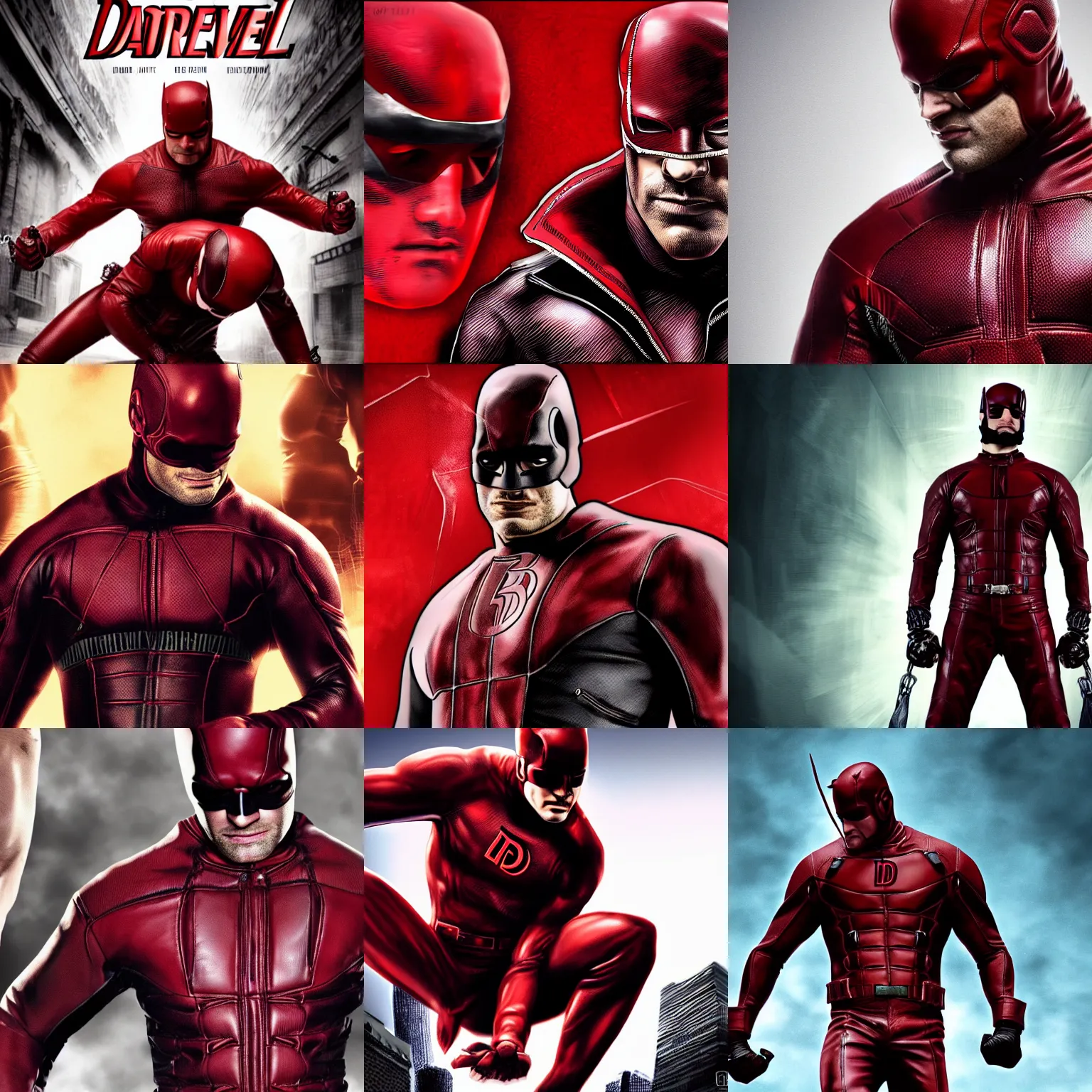 Prompt: daredevil leather suit fighting art 4 k