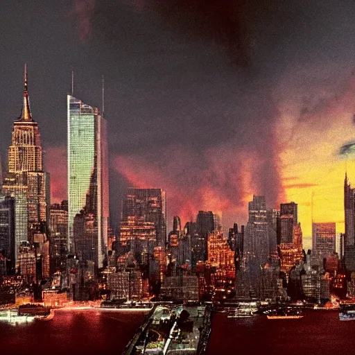 Image similar to view of New York from a portal to the Hell