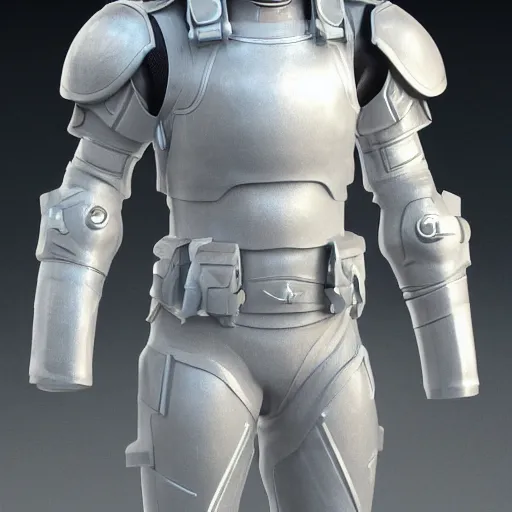 Image similar to a soldier wearing a full set of solid light armor, futuristic, 3 d render, octane, ray tracing, ultra high detail, photorealistic