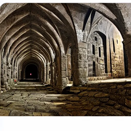 Image similar to A large dark Medieval dungeon, torture machines, stone walls and arches, wet floor, High definition, detailed,