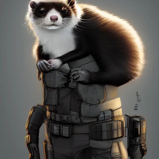 Image similar to A ferret is Batman, hyperdetailed, artstation, cgsociety, 8k