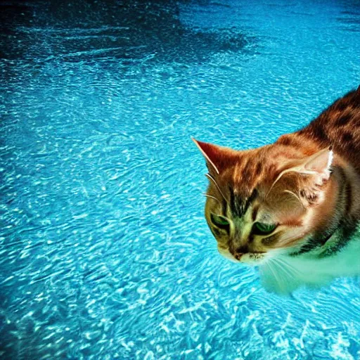 Prompt: cat swimming in the ocean