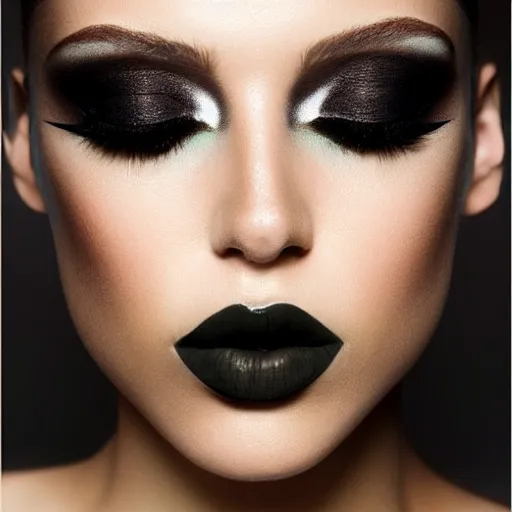 Image similar to photo of very very beautiful model with smokey eyes, makeup, beauty campaign, sephora, pat mcgrath, bobbi brown, photoshoot, closeup, flawless skin, sharp focus