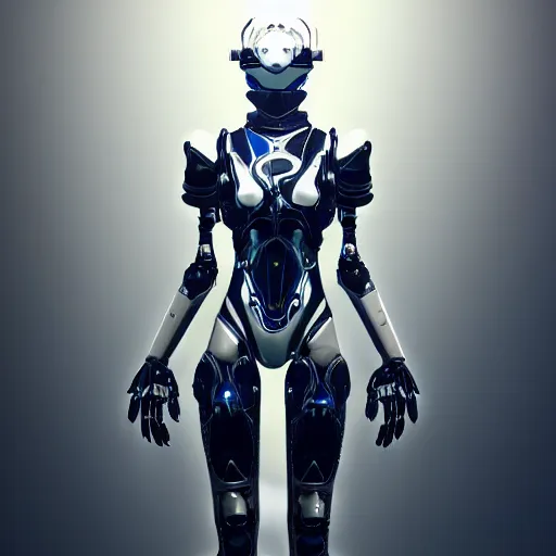 Image similar to digitigrade legs silver and black colored robot with blue screen - face elegant ornate detailed 4 k artstation deviantart cinematic shot destiny 2 fanart warframe fanart