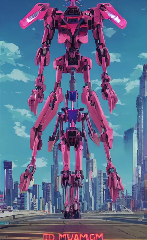 Image similar to movie poster of < 3 d huge mecha > with a < full mechanical guitar >, in the style of < neon genesis evangelion >, < full body robot >, 3 d anime, arcane style, retropunk, steampunk, high resolution, 4 k, retrofuturism, by ghibli and < simon stalenhag >