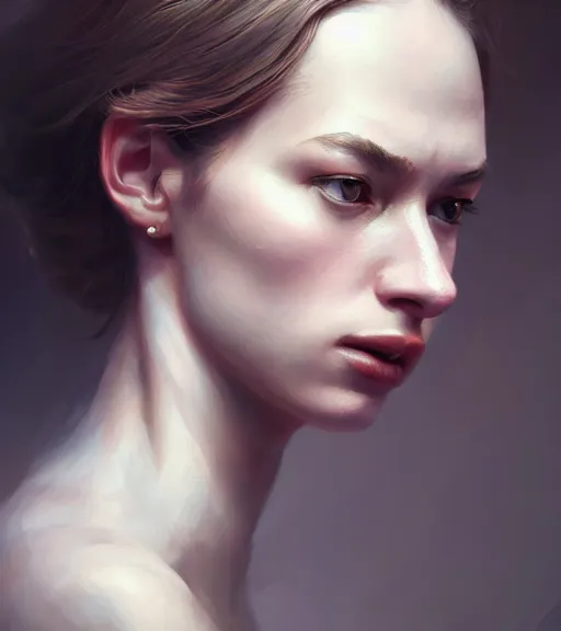 Image similar to portrait of a woman in heightened detail, poised, intense emotion, detailed facial expression, detailed surroundings, intricate, elegant, highly detailed, centered, digital painting, artstation, concept art, smooth, sharp focus, illustration, by ( pokemon ), wlop