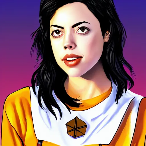 Image similar to young witch aubrey plaza, art by sam yang