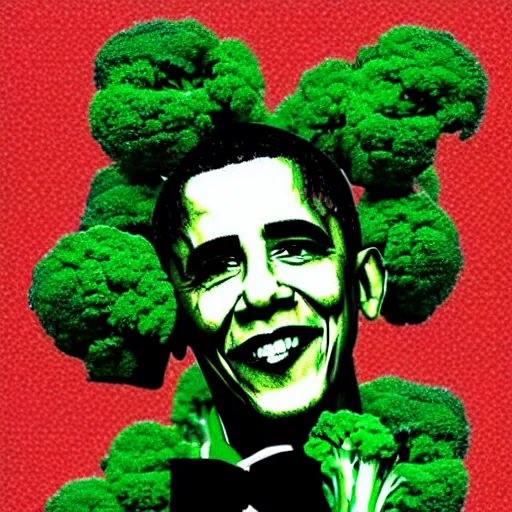 Prompt: barack obama made out of broccoli