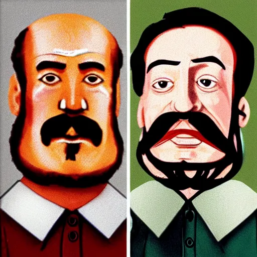 Prompt: lenin and stalin as muppets